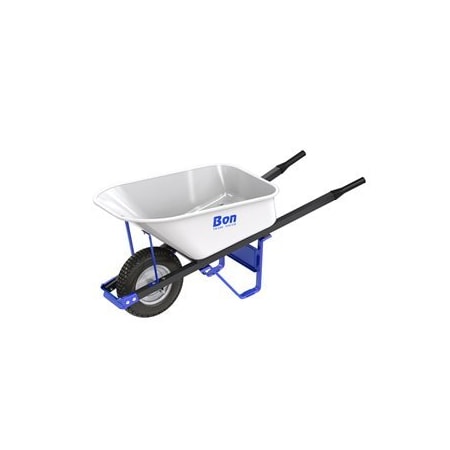 Bon Tool Barrow - Steel Tray - 6 Cubic Feet - Single Knobby Pn Tire - Steel Handle 34-231